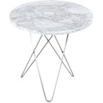 Ox Denmarq Tall Mini O Table Sidobord Ø50 Cm /vit - Sidobord & Avlastningsbord Marmor Stål