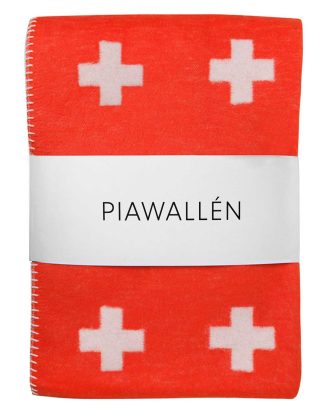 Pia Wallén Cross Pläd 150x240 Cm Röd/ - Plädar & Filtar Ekologisk Bomull Orange