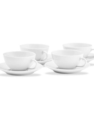 Pillivuyt Michelle Kopp Med Fat 8 Delar - Kaffekoppar Porslin Vit