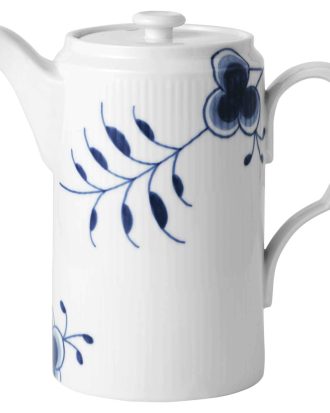 Royal Copenhagen Blue Fluted Mega Kanna Med Lock 1,1 L - Kaffekannor Porslin Vit