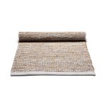 Rug Solid Jute/leather Matta 65x135 Cm Ljus - Jutemattor Läder Grå