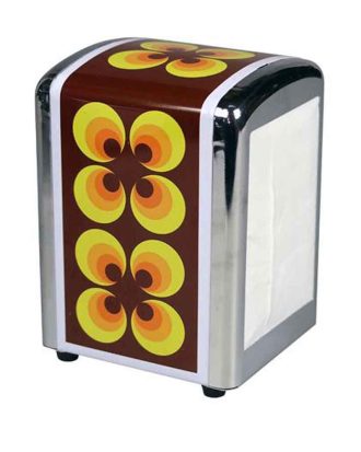 Servettställ Retroblommor Gul