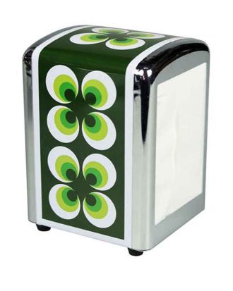 Servettställ Retroblommor Grön