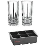 Spiegelau Perfect Serve Set Isform + 2 Longdrinkglas - Highballglas & Longdrinkglas Silikon Svart