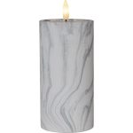 Star Trading Flamme Led Blockljus Marmor 17,5 Cm - Dekorationsbelysning Betong Grå Marmor