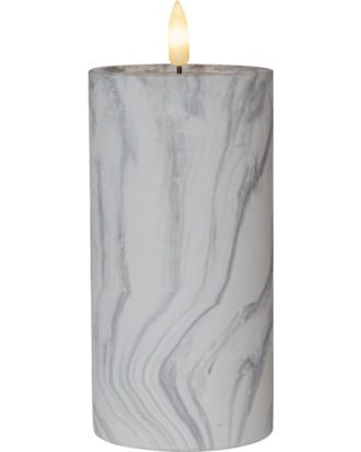 Star Trading Flamme Led Blockljus Marmor 17,5 Cm - Dekorationsbelysning Betong Grå Marmor
