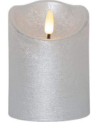 Star Trading Flamme Rustic Led Blockljus 10 Cm - Dekorationsbelysning Vax Silver