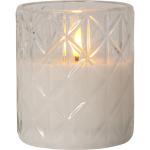 Star Trading Flamme Romb Blockljus Led 100 Mm - Dekorationsbelysning Glas Vit