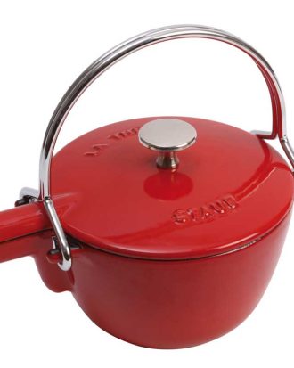 Staub Rund Tekanna i 1,15 L Körsbär - Tebryggare & Tekannor Gjutjärn Röd