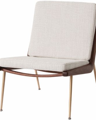 &Tradition Boomerang Hm1 Loungestol Valnöt / K5042 - Fåtöljer Trä Loop Cream