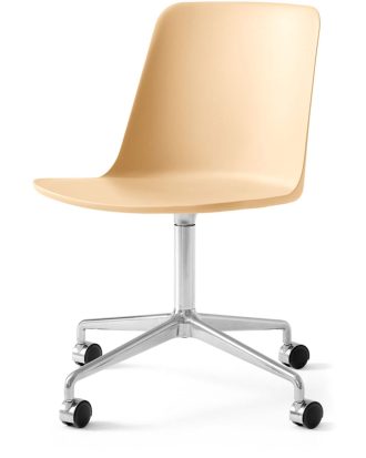 &Tradition Rely Stol Hw21 Snurrbar Polerad Aluminium/ - Kontorsstolar Återvunnen Polypropen Beige