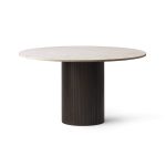 Vipp 494 Cabin Bord Ø130 Cm Beige / Mörk Ek - Matbord & Barbord Marmor Dark Oak