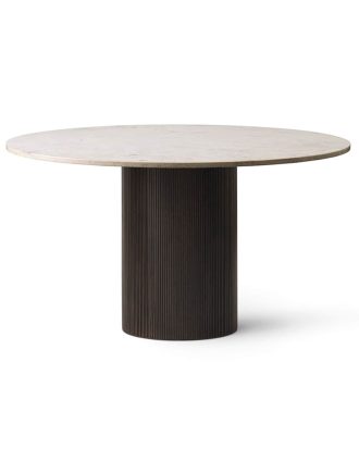 Vipp 494 Cabin Bord Ø130 Cm Beige / Mörk Ek - Matbord & Barbord Marmor Dark Oak