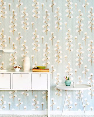 Majvillan - Tapet Sweet Cotton - Blå