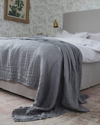 Himla - Överkast Hannelin i linne 260x260 cm - Grå - 260X260
