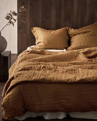 Ellos - Överkast Candice i tvättat lin 180x260 cm - Brun - 180X260