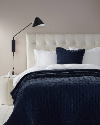 Ellos - Överkast Greta i tvättad sammet 180x260 cm - Blå - 180X260