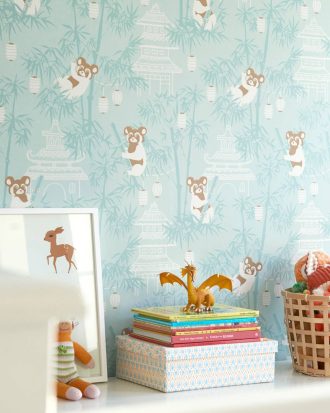 Majvillan - Tapet Bambu - Blå