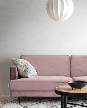 Ellos - Soffa Larissa 3-sits i sammet - Rosa