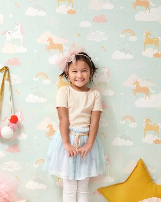 Majvillan - Tapet Rainbow treasures - Blå