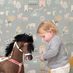 Majvillan - Tapet My Farm - Blå