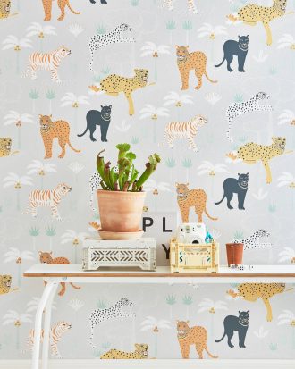 Majvillan - Tapet Black panther - Grå