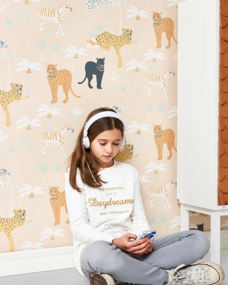 Majvillan - Tapet Black panther - Orange