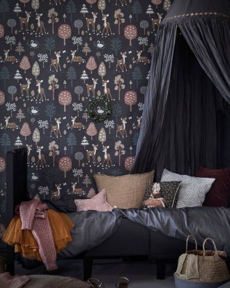 Majvillan - Tapet Golden woods - Grå