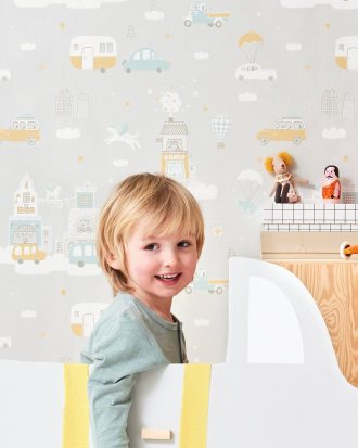 Majvillan - Tapet Above the clouds - Grå