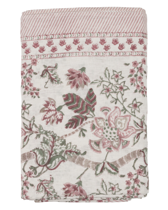 Chamois - Linneduk Floral - Röd - 170X270