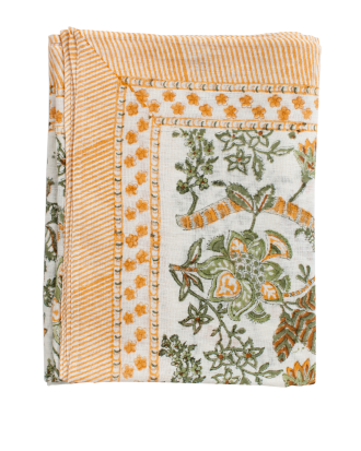 Chamois - Linneduk Floral - Gul - 170X270