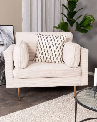 Venture Home - Manchesterfåtölj Boel - Natur