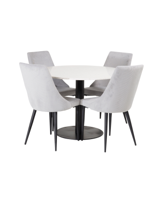 Venture Home - Matgrupp Ruben och 4 st Leone stolar - Grå