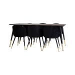 Venture Home - Matgrupp Doris bord och 6st Valleta stolar - Svart