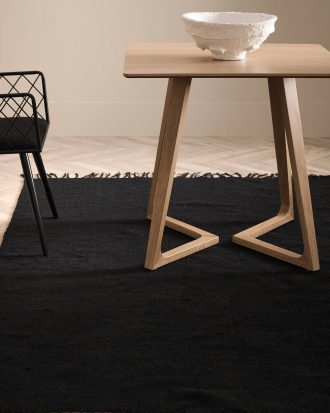 Ellos - Bomullsmatta Flora - Svart - 170X240