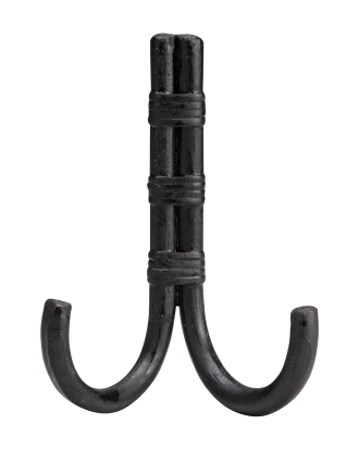 ERNST - Hängare med 2 krokar L15 cm - Svart