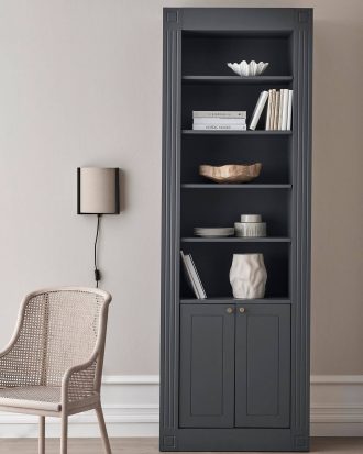 Ellos - Bokhylla Alvis Enkel 80x235 cm - Grå