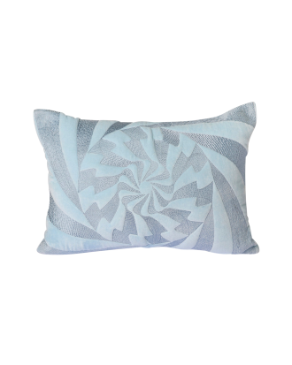 HKliving - Grafiskt broderad kudde 35x50 cm - Blå - 35X50