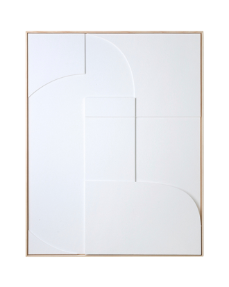 HKliving - Tavla relief konst M - Vit - 83X63