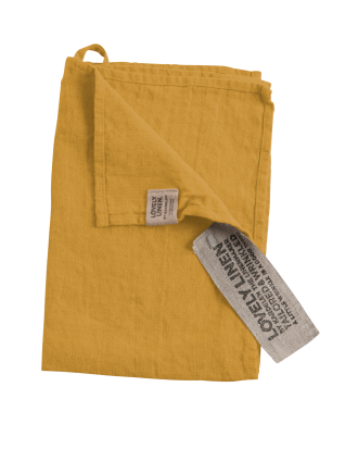 Lovely Linen - Lovely Gästhandduk - Gul - 35X50