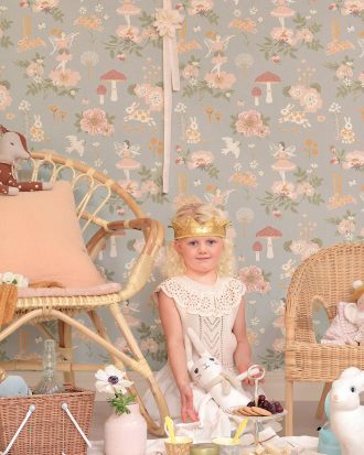 Majvillan - Tapet Old garden - Blå