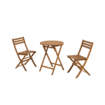 Kave Home - Trädgårdsset Elisia, bord och 2 stolar - Multi