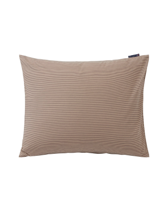 Lexington - Örngott Striped Cotton Poplin Pillowcase - Grå - 65X65