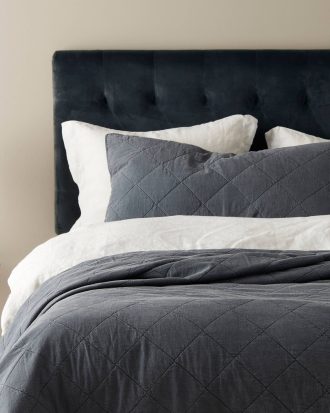 Ellos - Kuddfodral Rania i vintagetvättad bomull - Grön - 50X90