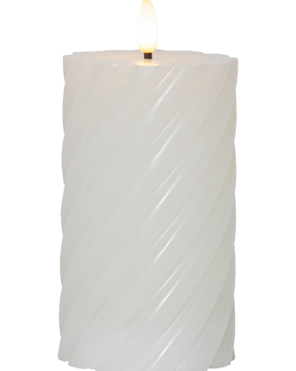 Star Trading - Blockljus Flamme Swirl LED 15 cm - Vit