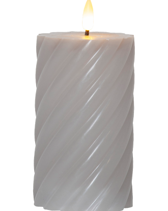 Star Trading - Blockljus Flamme Swirl LED 15 cm - Grå