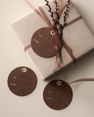 Ellos - Presentetiketter 10-pack - Brun