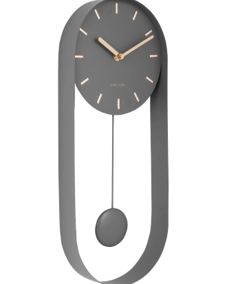 Karlsson - Väggklocka Berlockpendel - Grå