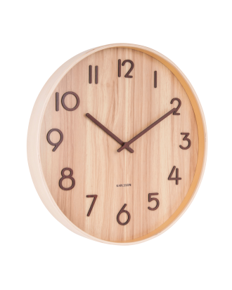 Karlsson - Väggklocka Pure Medium - Natur