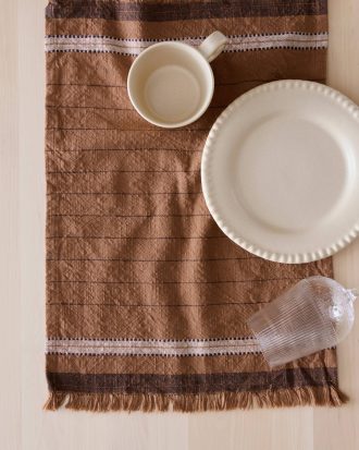 Ellos - Bordstablett Delma 2-pack Delma Placemat 35x48cm 2pcs set - Brun